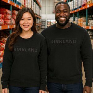 Kirkland Signature L/XL Pullover Sweatshirt Monogram Top Brushed Fleece Shirt